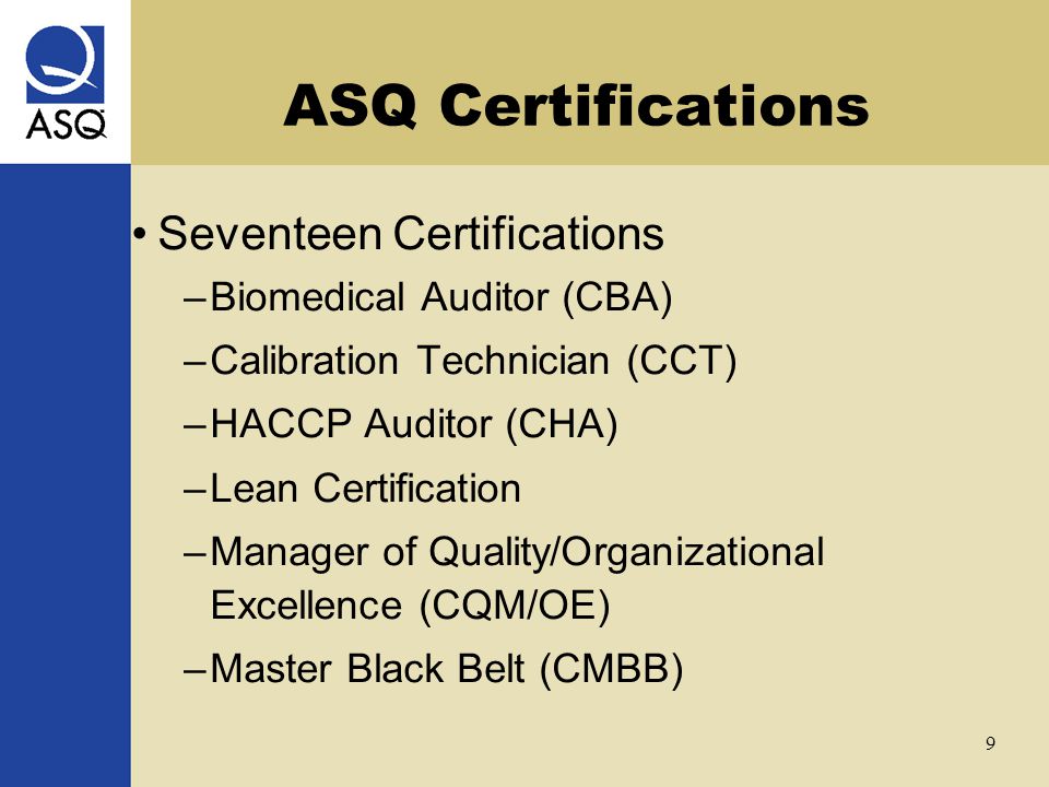 ASQ Certifications Joe Kirkpatrick September 22 ppt video online